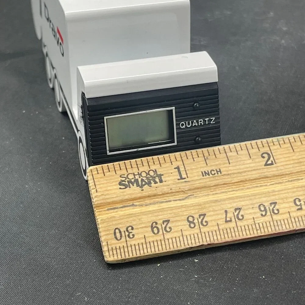 Vintage Dravo Quartz Truck Desk Clock Heavy Metal Collectible Paperweight Office
